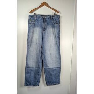Vintage Y2K Southpole Jeans Size 36x32 Gold Tab Baggy Wide Leg Distressed 82628